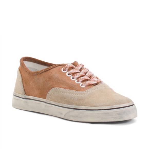 NEW RE/DONE women's 70s low top skate sneakers in neutral multi